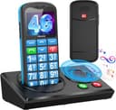 CHAKEYAKE Mobile Phone For Elderly, 4g Big Button Basic Phone With Bluetooth Speaker Charging Station, Large Volume, Sos Emergency Button, Speed Dial, 1000mah Battery,Torch, 1,77" Color Display, Blue